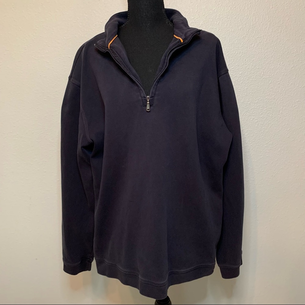 Saltaire navy quarter zip sweater